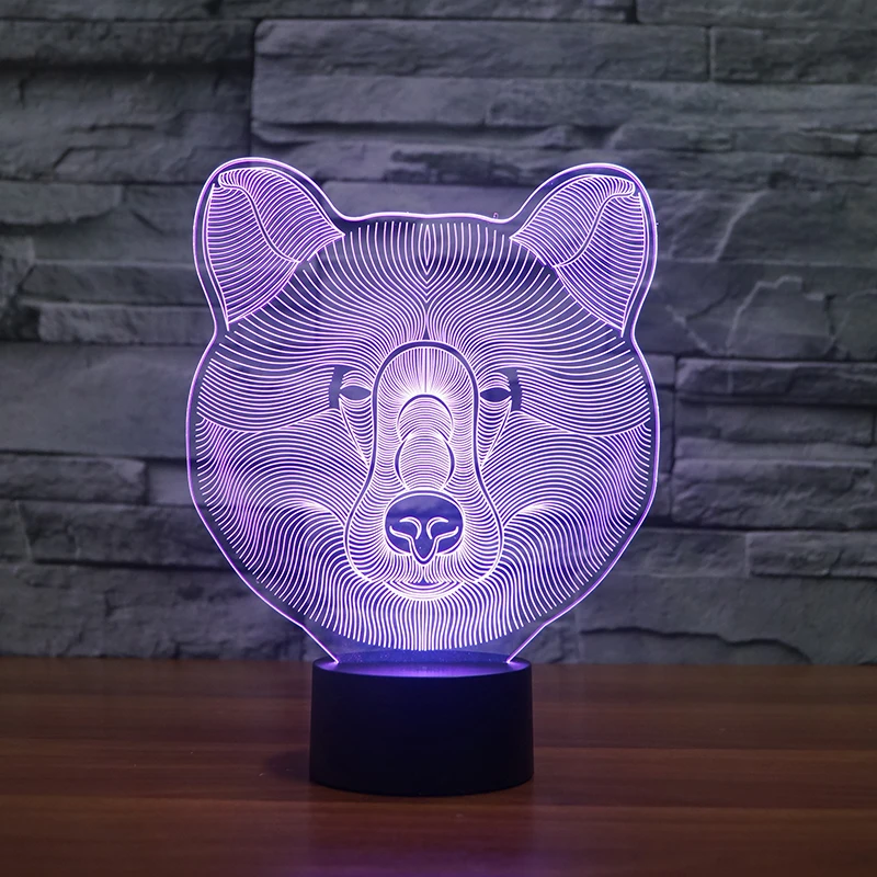 3D визуальная Оптическая иллюзия цветная светодиодная настольная лампа