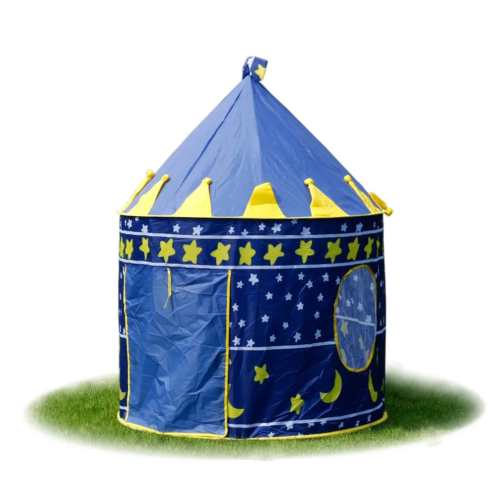 Портативный голубой/розовый принц Складная Tipi игрушка для кемпинга палатка для детей детский замок игровой домик для детей лучший подарок Пляжная палатка