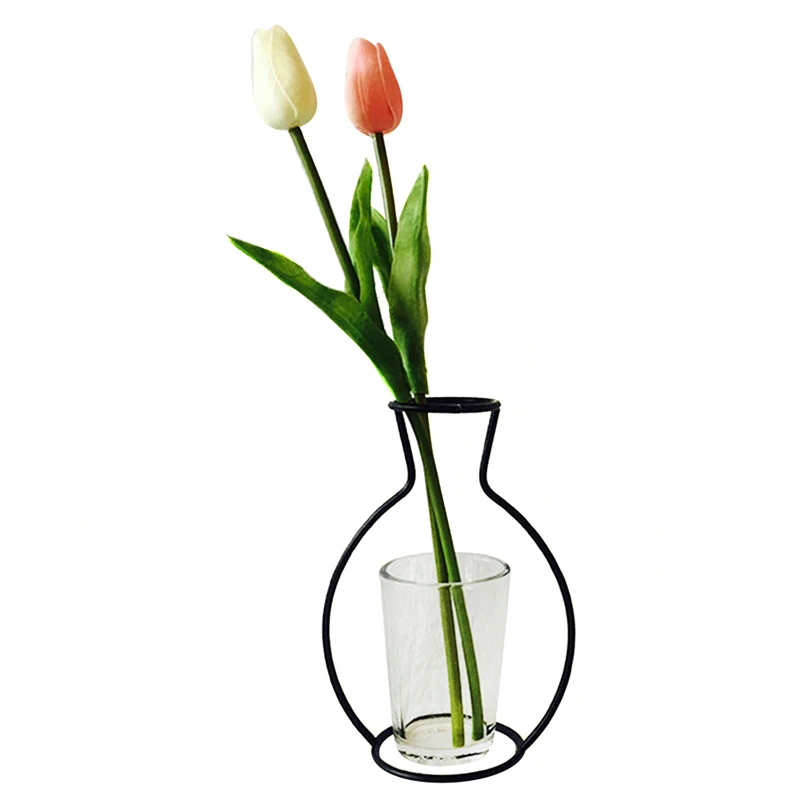 A3 Home Party Decor Creative Vase Abstract Black Lines Minimalist Abstract Iron Vase Dried Flower Vase Racks Flower Ornaments - Цвет: A3