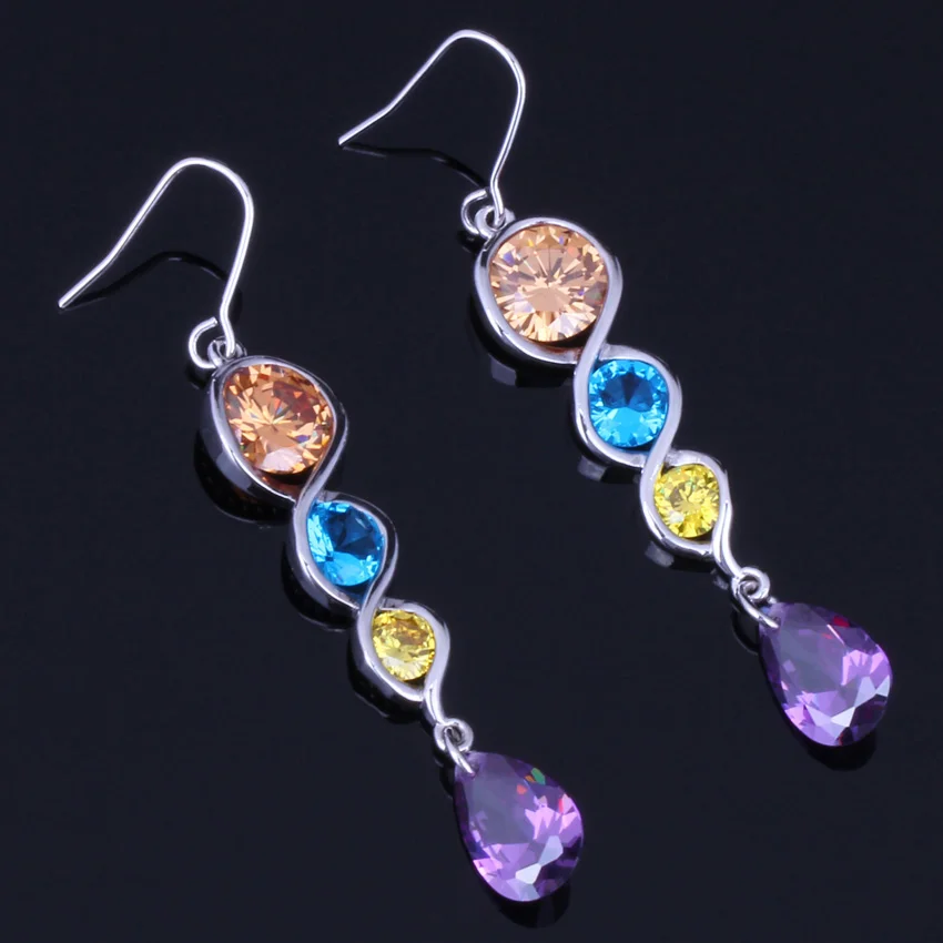 Ангельские капли воды Multigem многоцветный коричневый кубический цирконий