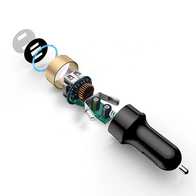 1 шт. автомобильное зарядное устройство с светодиодный дисплеем Универсальный