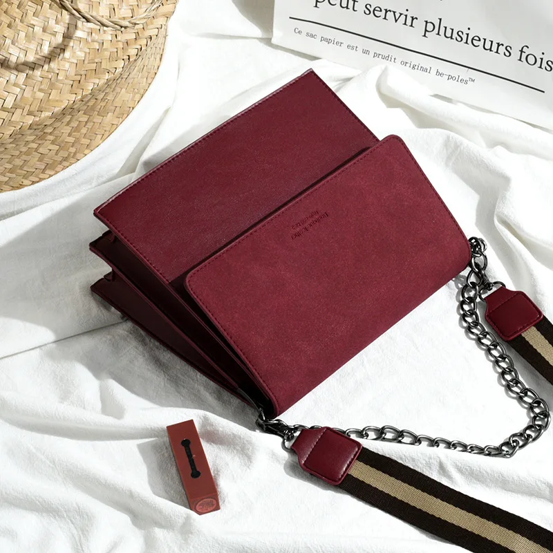 Сумки через плечо для женщин повседневные ПУ кожа полоса ширина цепи ремней