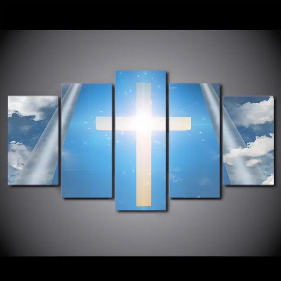 HD печать 5 шт. Холст Настенная картина крест абстрактная Современная домашний