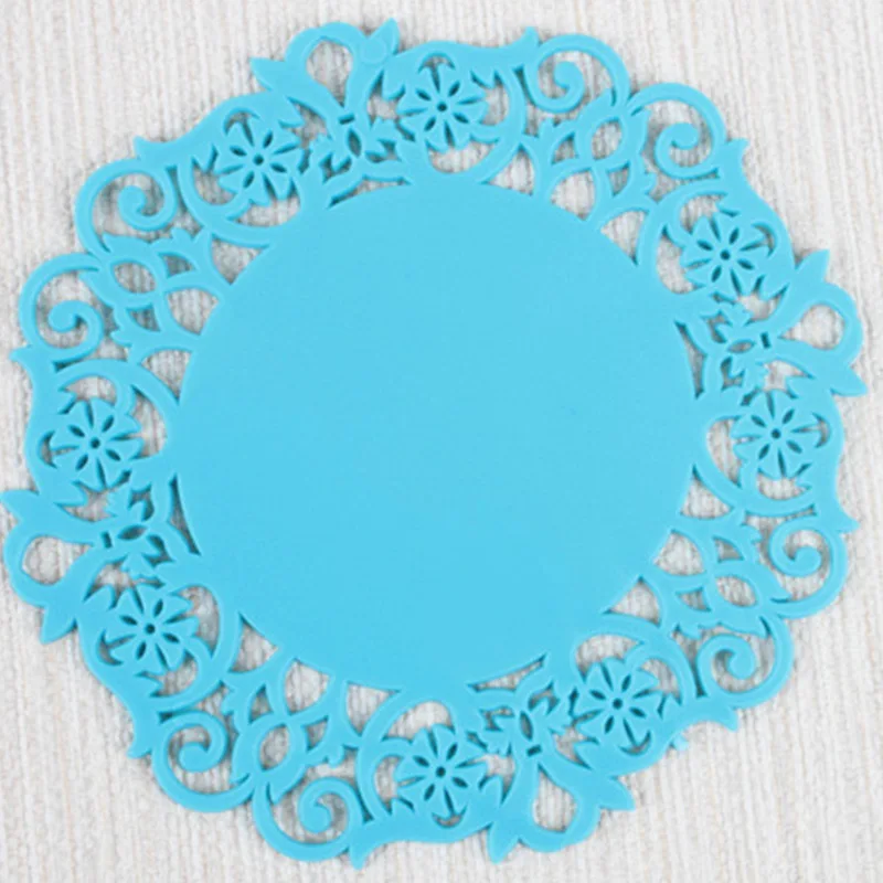 1000 шт./лот Круглый Силиконовый стол с кружевным цветком термостойкая чашка