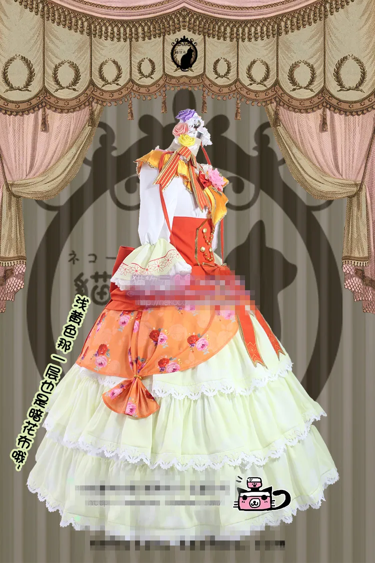LoveLive! Бальное платье Пробуждение Уми Маки Nozomi Kotori Nico Hanayo Honoka Eli Косплей Костюм корт платье шляпа на Хеллоуин+ платье