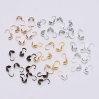 200pcs 4mm crimp beads cove clasps hook cord end caps string leather clip foldover diy ball chain connectors for jewelry making
