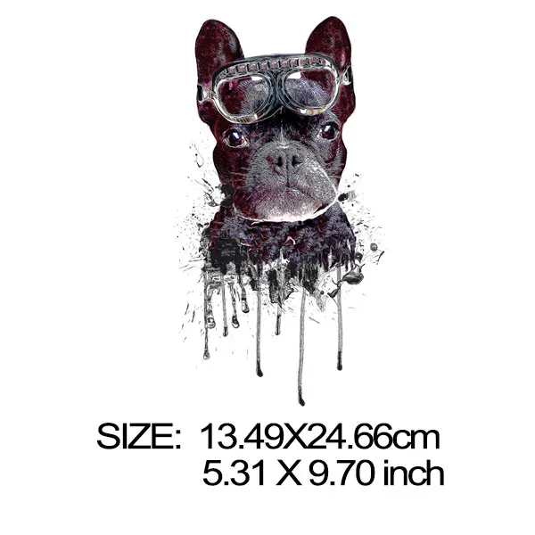 Y-034 Пластыри с французским бульдогом на одежде А-уровень моющаяся масляная собака акварелью аппликация Железо на теплоотдачу для одежды Z-14 - Цвет: Y-034