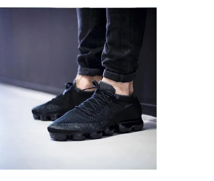 Мужские кроссовки; женская обувь для бега; Vapormax_ ; дышащая обувь с максимальной подушкой; Повседневная сетчатая обувь; увеличивающая рост; цвет белый, черный