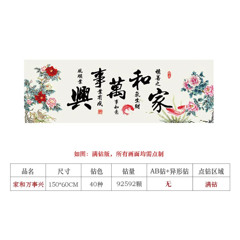 Алмазная 5D Вышивка сделай сам мозаика полная пион картина с китайским ландшафтом