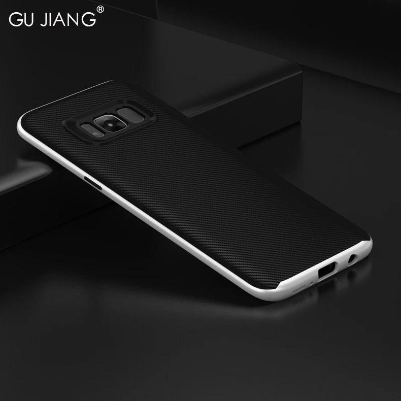 Silver Роскошный двухслойный текстурный чехол для samsung Galaxy S8 PLUS, силиконовый защитный чехол, сумка, жесткая рамка для ПК - Цвет: Silver