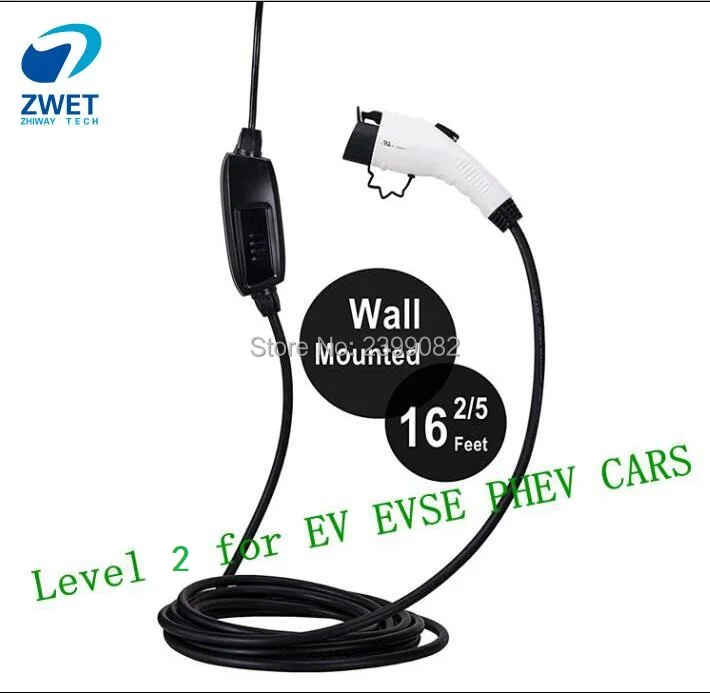 J1772 evse автомобильное зарядное устройство уровня 2 EV тип 1 SAE J1772/AC120V~ 250V 16A Duosida J1772 штепсельное зарядное устройство с входом в розетку ЕС