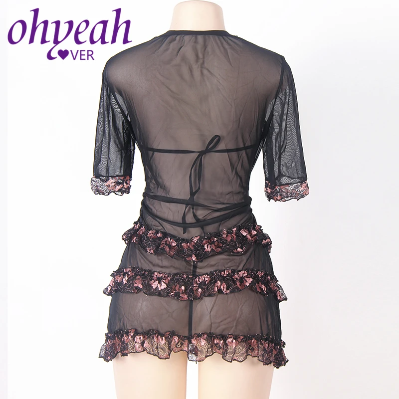 Ohyeahlover Picardias Sexi Mujer 5XL женское сатиновое платье, сексуальное эротическое порно, RM80047, сексуальное эротическое белье размера плюс
