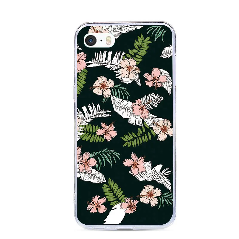 Flower Painted Cover Phone Case For iPhone 8 Plus 7 6 S 6Plus X 10 4 4S 5 5C 5S SE XR XS MAX Soft TPU Animals Pattern Shell |