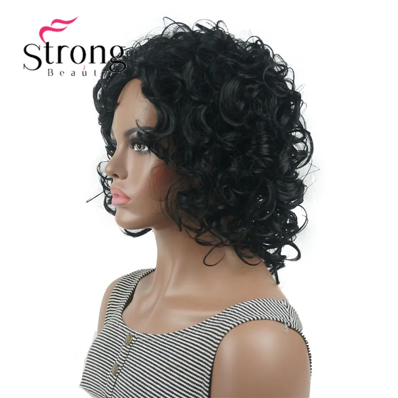StrongBeauty короткие супер каштановые с завитками корень с белым золотым наконечником кудрявые короткие синтетические волосы женский парик