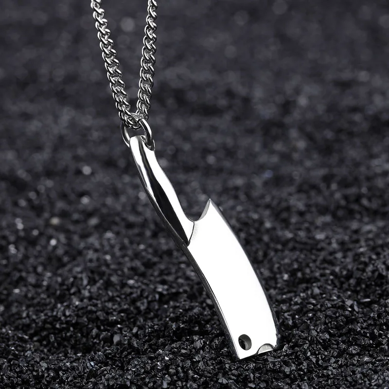 Кухонный нож кулон мужское ожерелье цепочка из нержавеющей стали 2019 модные