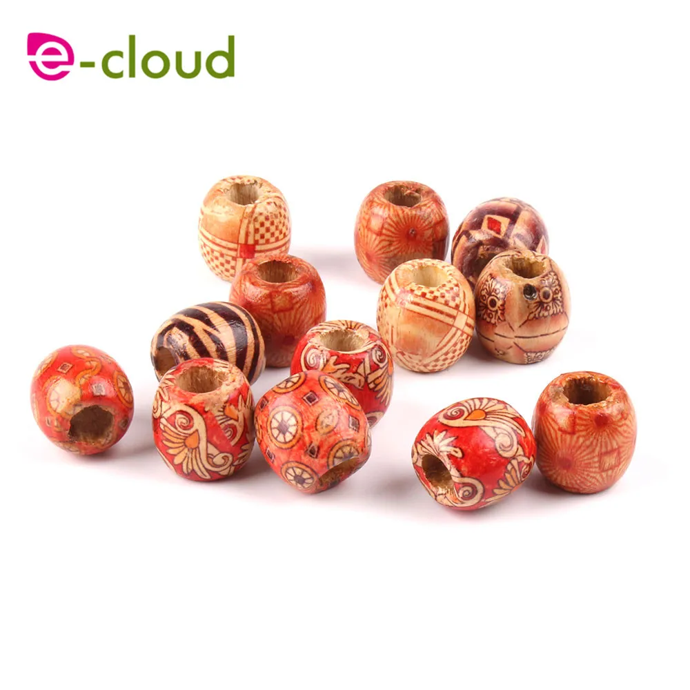 

100Pcs Dreadlock Bead Wooden Hair Beads Braiding Big Hole Dreadlock Bead Ring Tubes For Braiding Hair Extension Accessorie