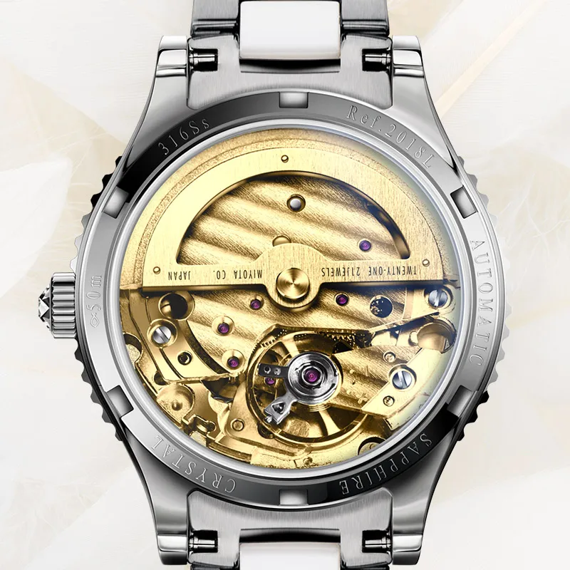 Роскошные Брендовые женские часы LOBINNI японские автоматические механические MIYOTA