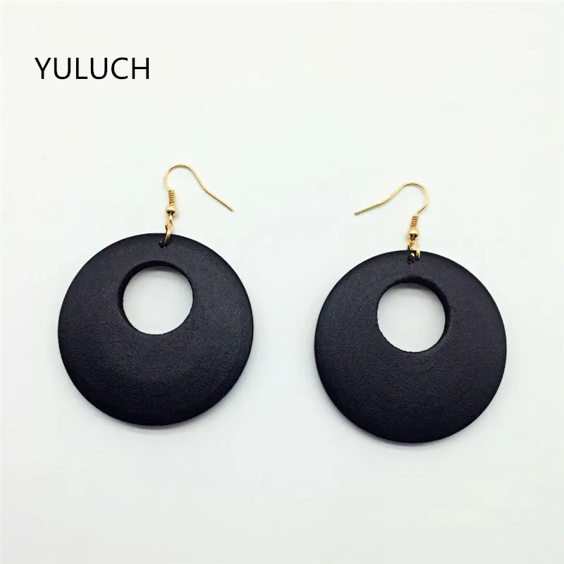 Пара новый дизайн хорошие африканские деревянные черные серьги Новое