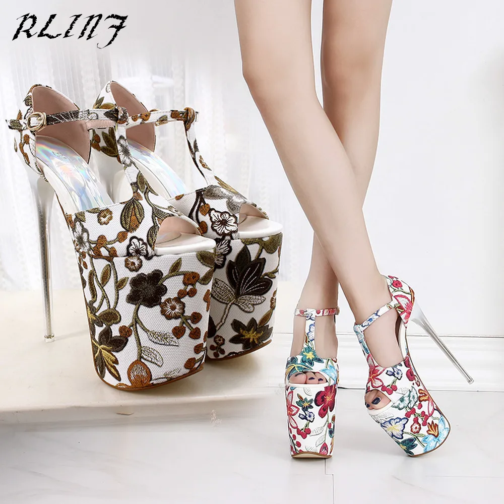 Стиль пикантные женские лодочки 2018 Новая мода на каблуке 19 см босоножки ремешке