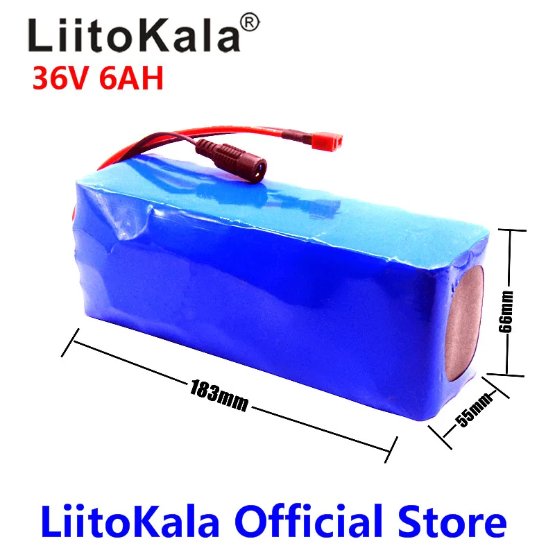 

LiitoKala 36V 6ah 500W 18650 lithium battery 36V 8AH Electric bike battery with PVC case for electric bicycle 42V 2A charger