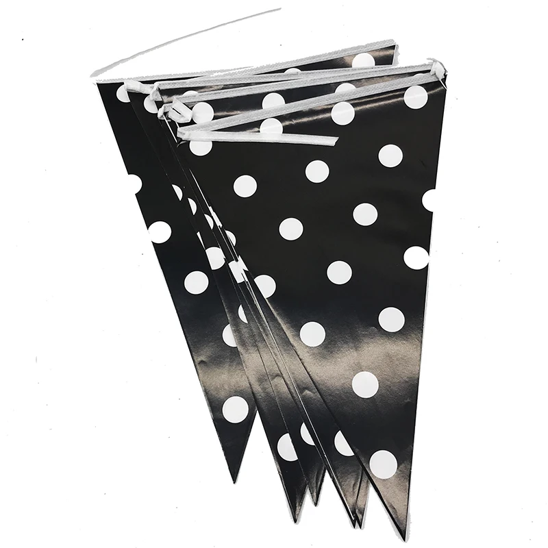 10 шт./упак. горошек тема праздничные баннеры бумага флаги черных точек