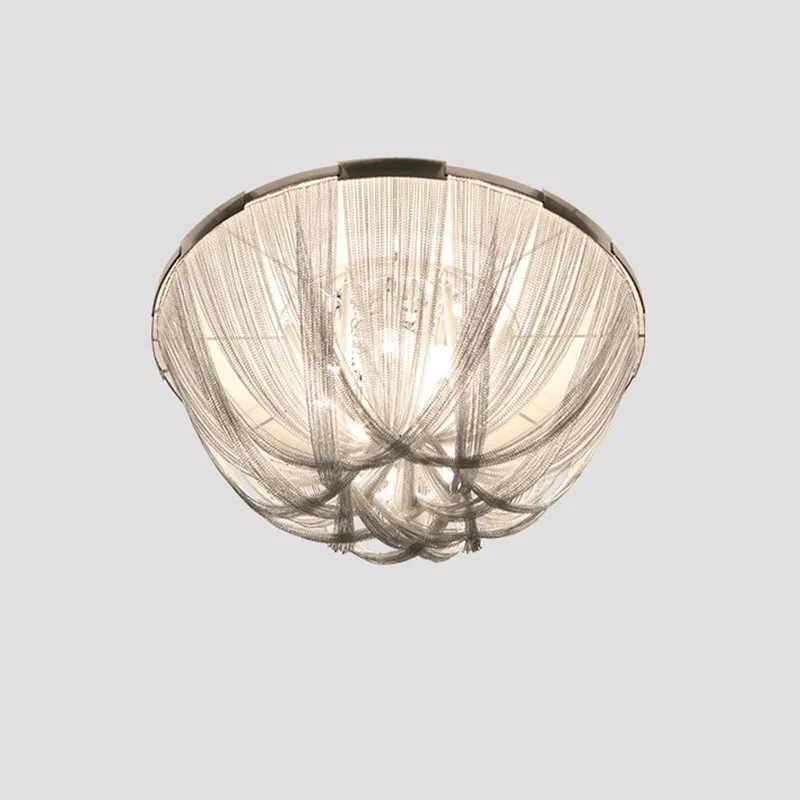 Роскошный потолочный светильник с алюминиевой цепочкой и кисточками