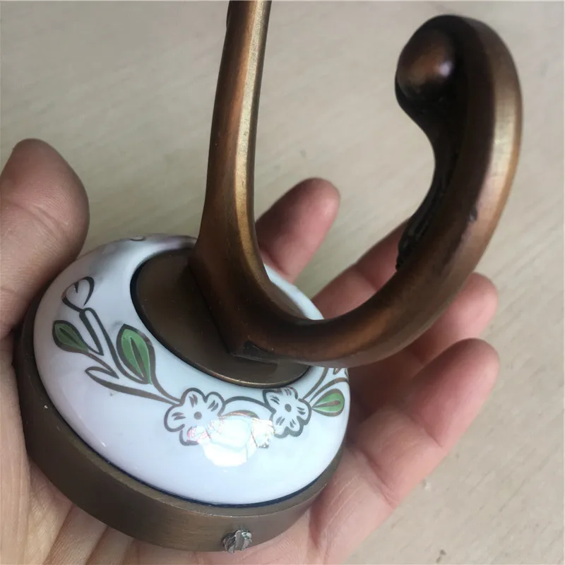 Винтажные Крючки из сплава и керамики Европейский крючок для халата настенный