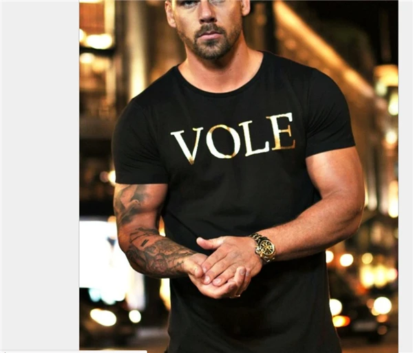Новые мужские футболка с коротким рукавом Muscle Slim Fit бодибилдинг фитнес футболки