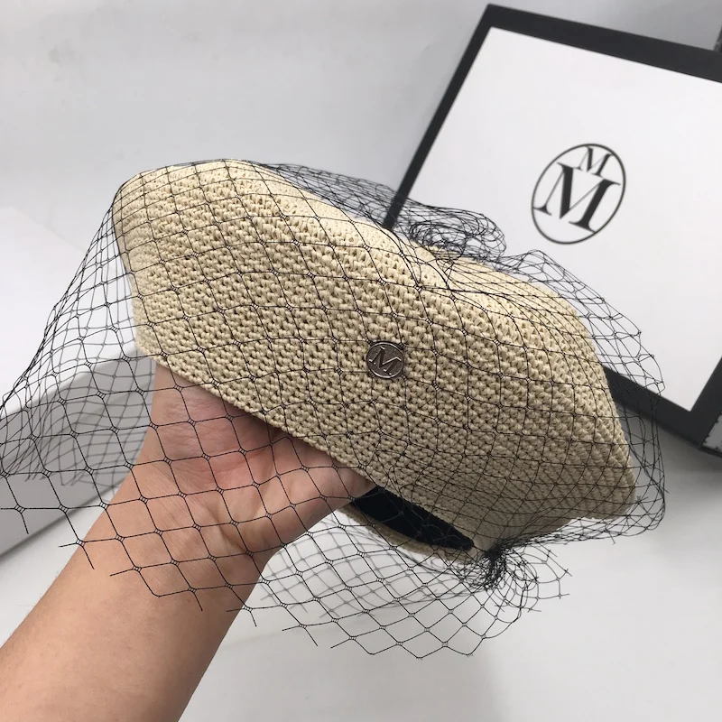 Крючком Lafite берет женский Леди Элегантный Модный маляр шляпа сетка маленькая