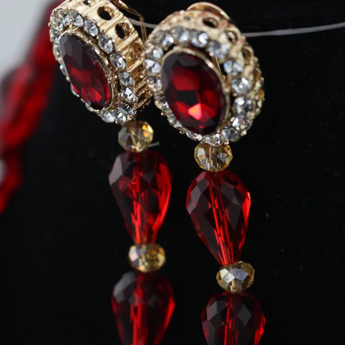 Бордовые бусины в форме капли винные африканские кристальная стразы кулон