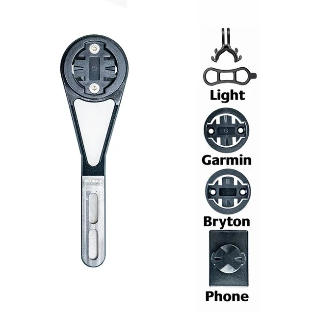 Black ZRACE Bike Computer Holder for Bryton Gopro GARMIN Speedometer Mount CNC Bike Stopwatch Integrated Handlebar Out Front Holder - Цвет: Black