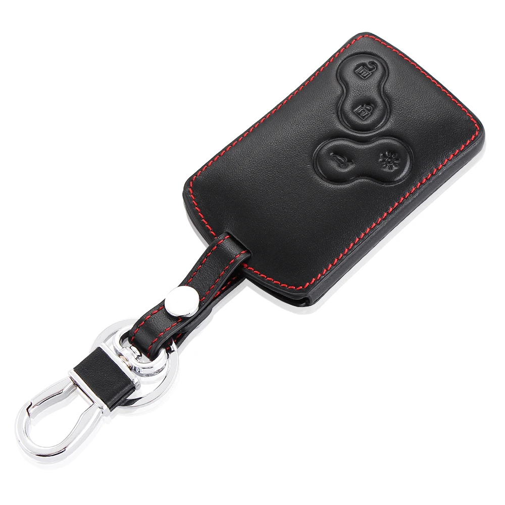 Чехол из натуральной кожи для автомобильного ключа Защитная Наклейка Renault Clio Logan