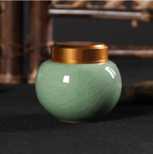 Качественный резервуар для хранения Celadon, мини чайник, удобный дорожный заварочный чайник, керамический маленький заварочный чайник, упаковочная коробка для чая - Цвет: E