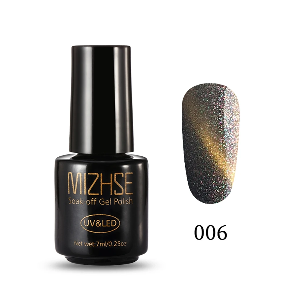 BSLMY006 MIZHSE, 7 мл, гель кошачий глаз, хамелеон, голографический блеск, Магнитный Гель-лак для ногтей, отмачиваемый УФ-Гель-лак, лак для ногтей DIY - Цвет: BSLMY006