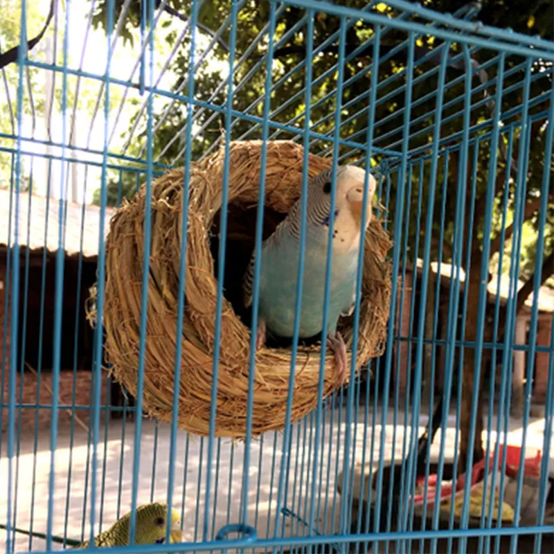 Натуральное соломенное Птичье гнездо для попугая Кровать Дом Ферма небольшого