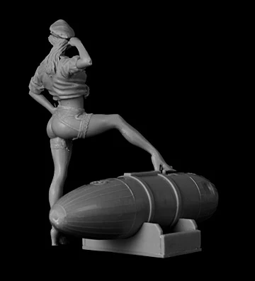 Неокрашенный набор 1/32 US Pin-up набор для девочек, рисунок, старинная фигурка из смолы, миниатюрный набор для гаража