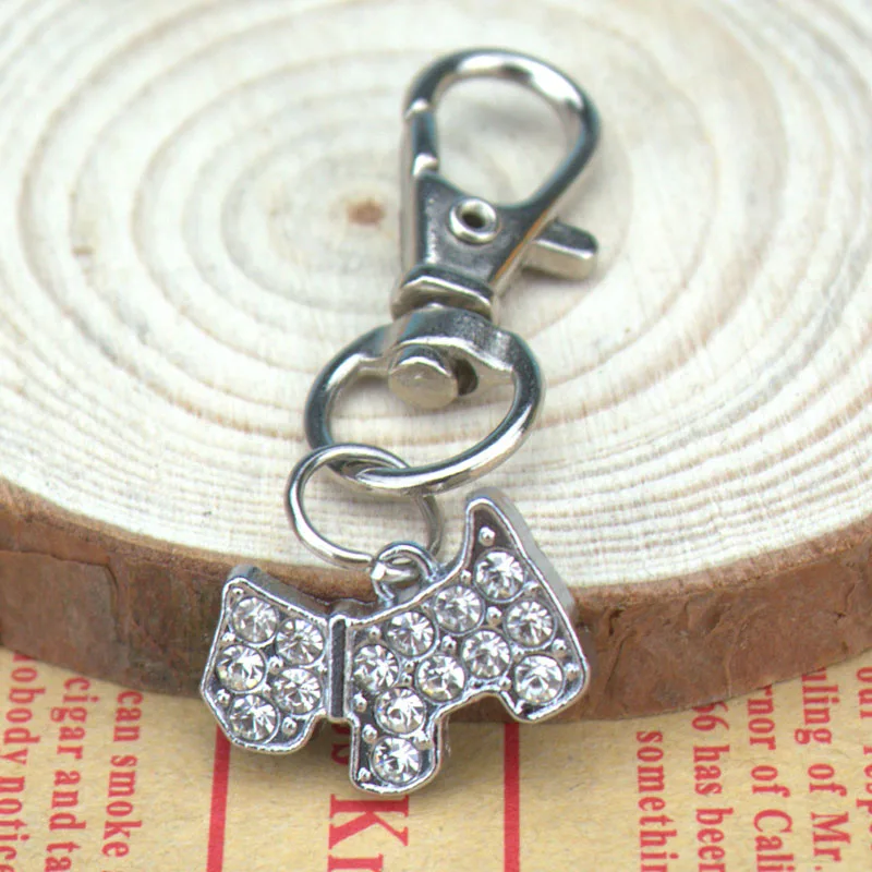 2 шт./лот высокое качество бирка для собак шнауцер стразы подвески брелок на сумку