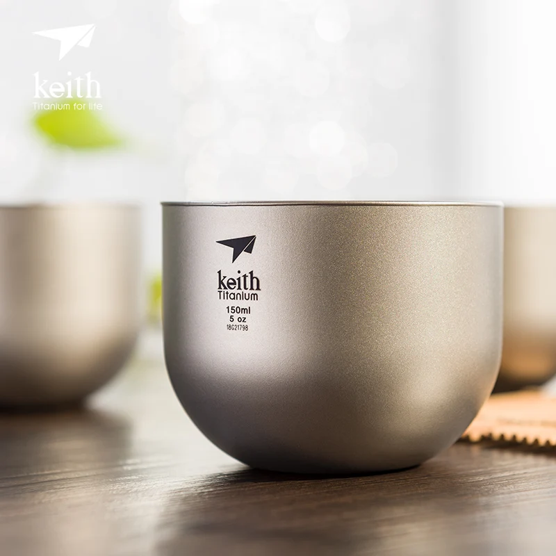 Кит чистый титан 150 мл кружка двойная изоляция анти обжигающая титановая чашка