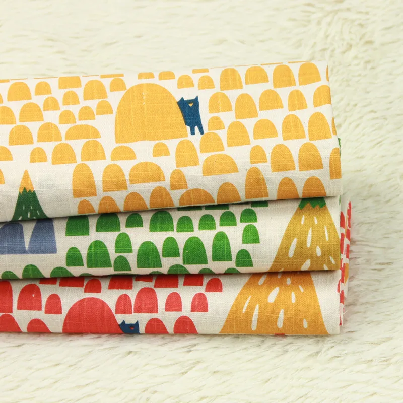 100% хлопчатобумажная Поплиновая ткань с геометрическим мультяшным принтом для