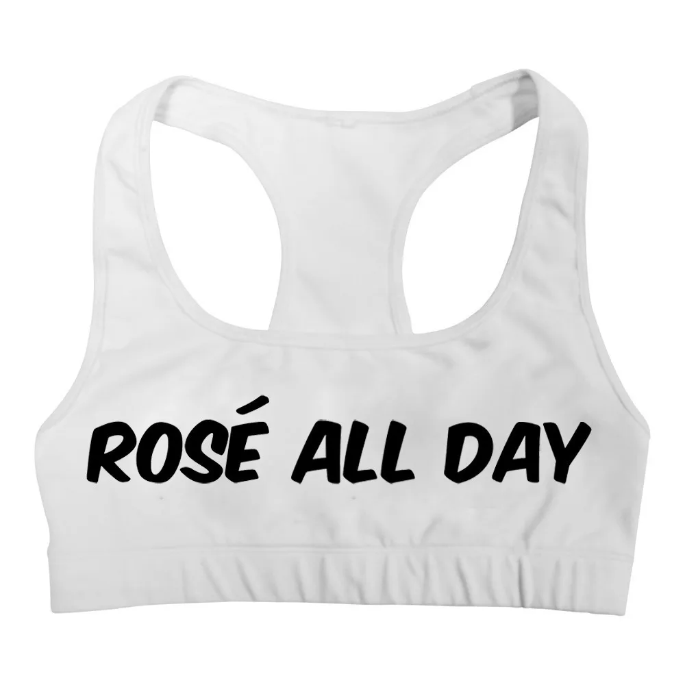 Летний модный бюстгальтер с надписью ALL DAY и розой майка топы женский сексуальный