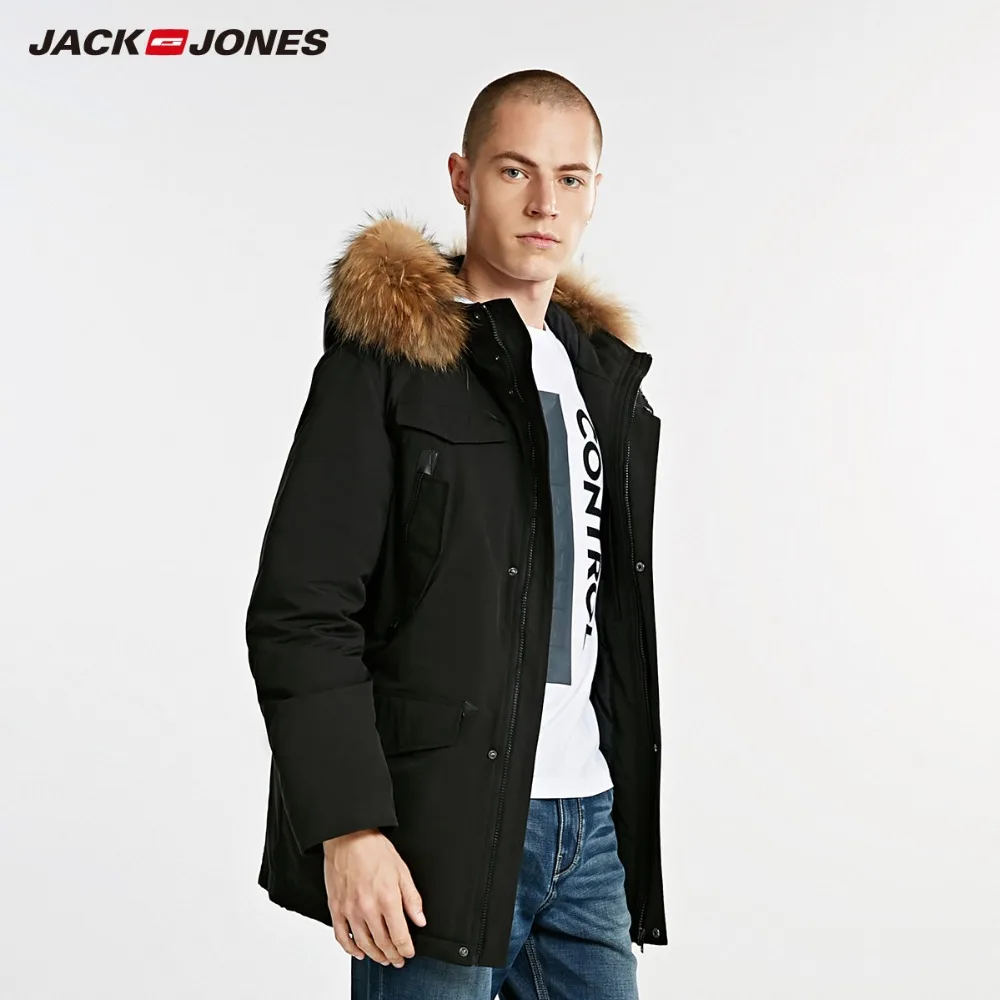 JackJones мужской зимний длинный пуховик с капюшоном уличная зимняя куртка мужское