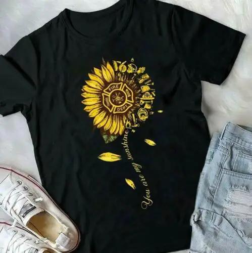 Подсолнечное масло для пожарных с принтом You Are My Sunshine Мужская Черная хлопковая