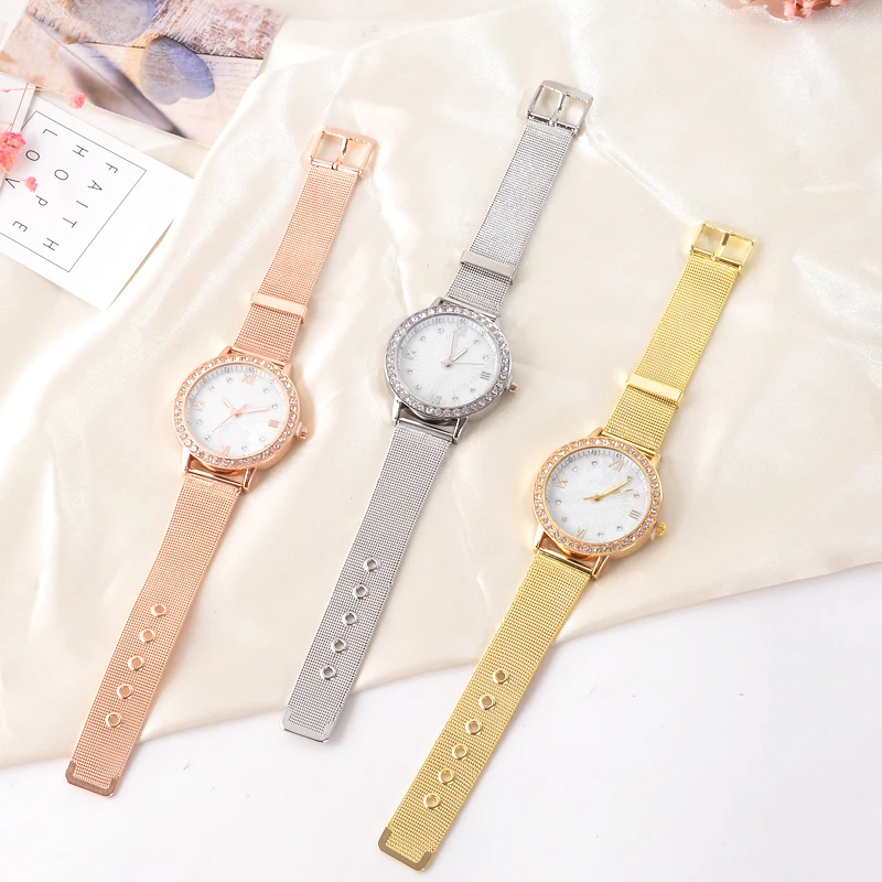 Новинка 2018 роскошные женские часы модные кварцевые из нержавеющей стали розовое