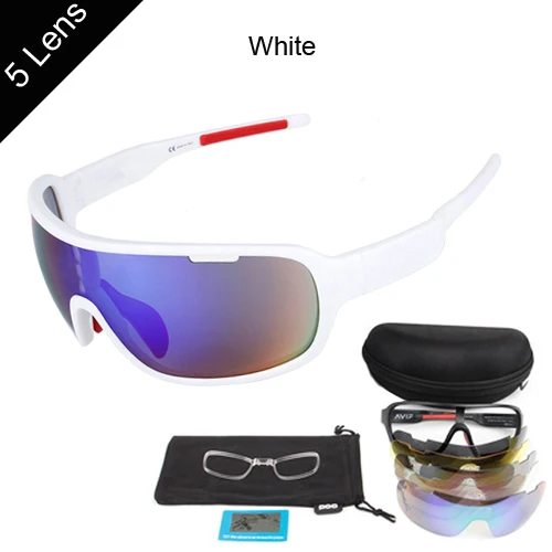 5 lens white NEWBOLER, спортивные велосипедные очки, 5 линз, поляризационные, велосипедные солнцезащитные очки, для горного велосипеда, очки для мужчин и женщин, gafas oculos ciclismo - Цвет: 5 lens white