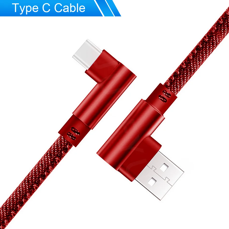 Red For Type C 1 м джинсовый Плетеный позолоченный штепсельный кабель 2.4A Быстрая зарядка USB для освещения Micro type C кабель для iPhone X XR samsung S8 huawei - Тип штекера: Red For Type C