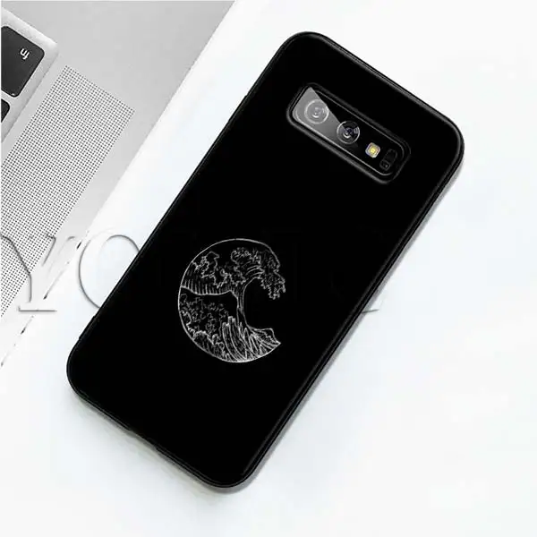 001 Черный силиконовый чехол Hokusai The Great Wave для samsung Galaxy S10 S10e S8 S9 Plus S7 A40 A50 A70 Note 8 9 мягкий чехол - Цвет: 001