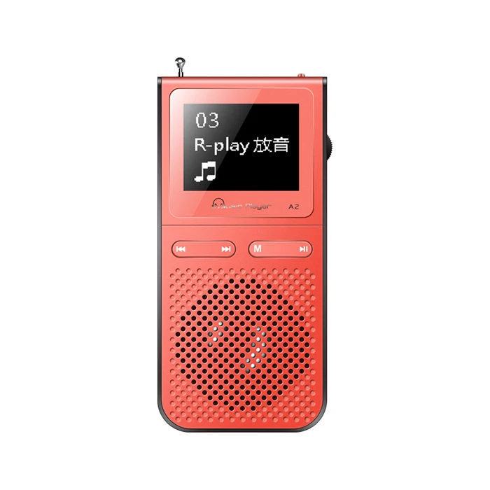 Red Без потерь Hi-Fi плеер со встроенным динамиком может играть 100 часов Hifi динамик Лонд mp 3 плеер с радио fm MP-3 walkman - Цвет: Red