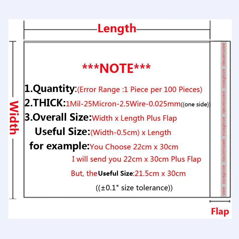 Прозрачные самоклеющиеся полиэтиленовые пакеты OPP маленькие пластиковые