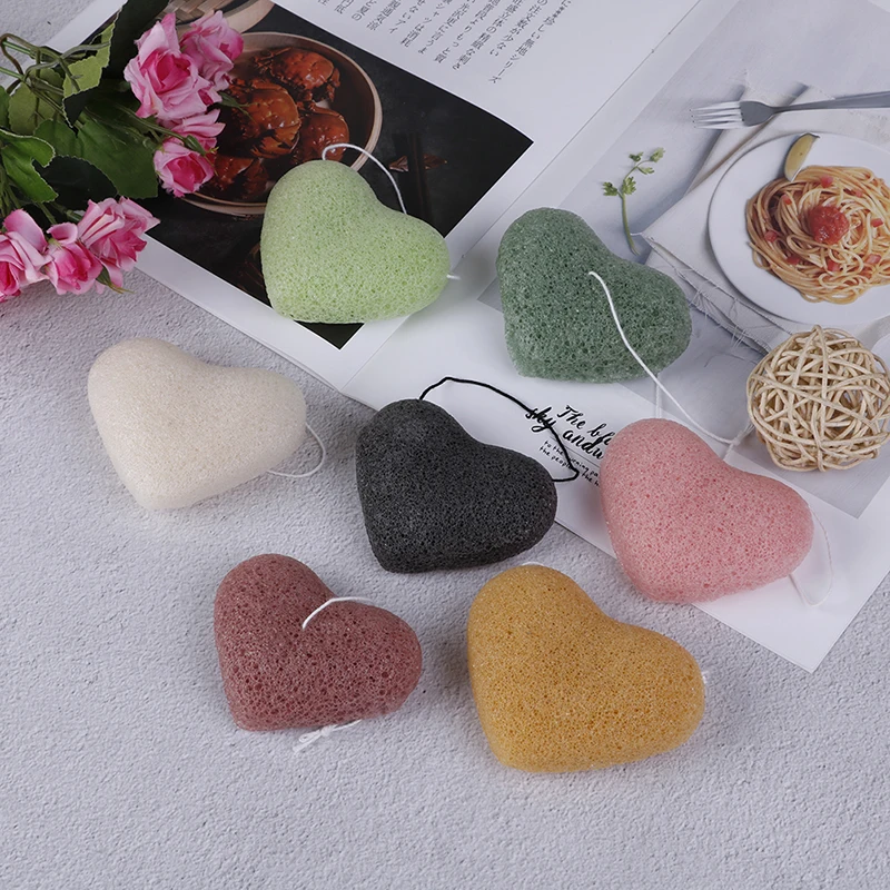 Отшелушивающая губка в форме сердца очищающая для лица мытья и уборки макияжа |