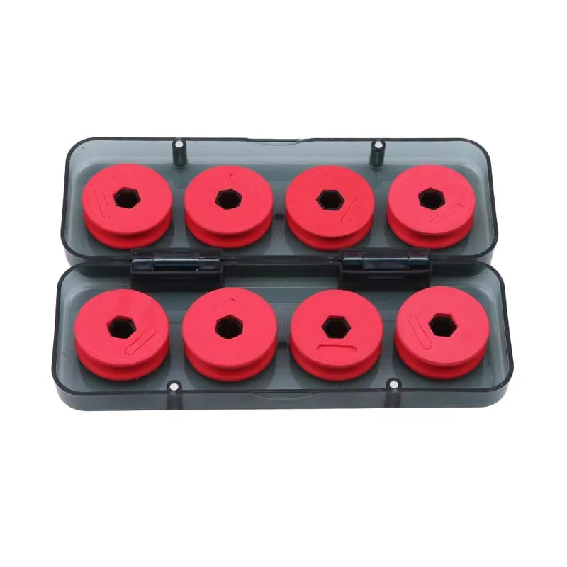 8/16Pcs Foam Winding Board Fishing Line Shaft Bobbin Spools Tackle Box Red Lines
